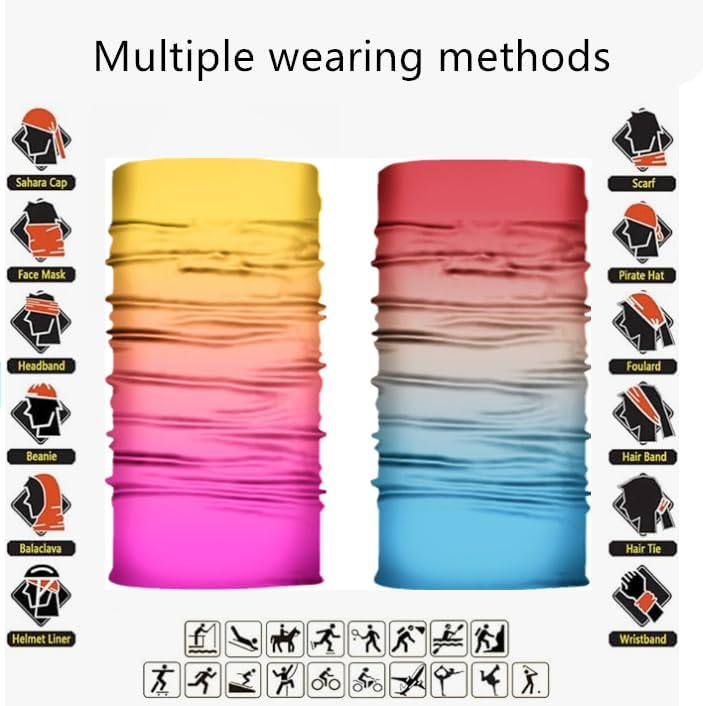 WYSUMMER 8PCS Scarves Bandanas Face Tube Black Headband, Motorcycle Multi Function Headwear Hat Scarf Neck Warmer Balaclava - Image 3